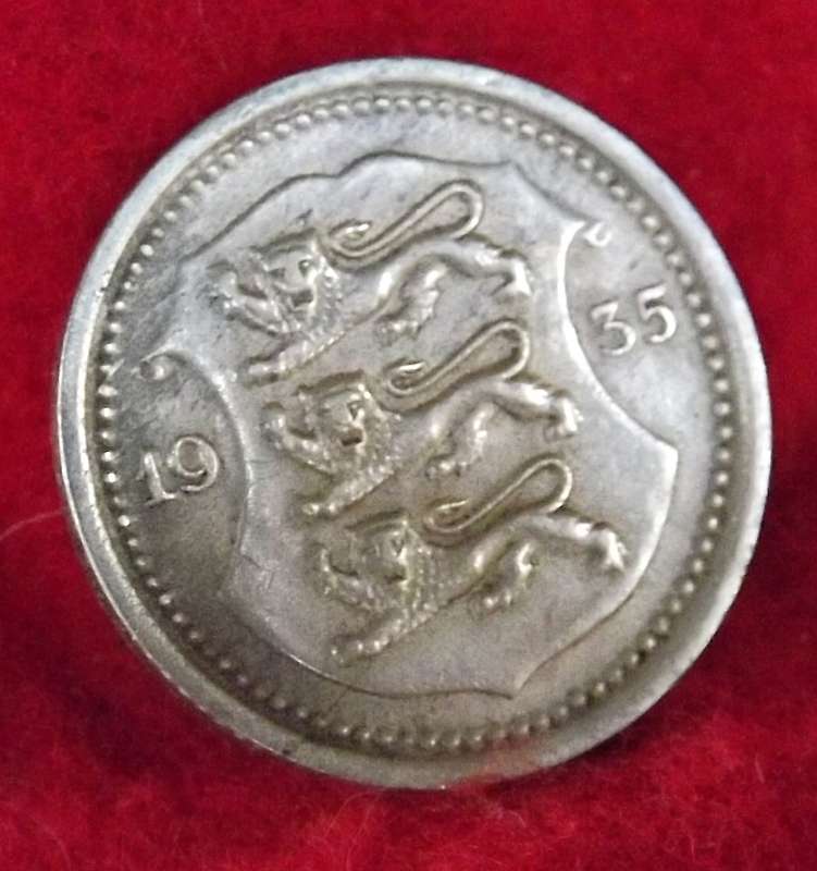 ESTONIA 1935 20 SENTI pre-WWII BALTIC STATE COINAGE