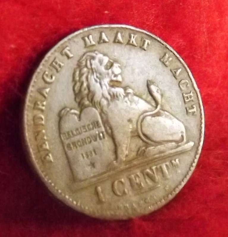 1907 Belgium 1 Cent- Dutch Legend