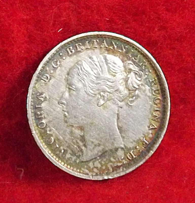 1887 Great Britain Queen Victoria 3 Pence High Grade  High value !!!