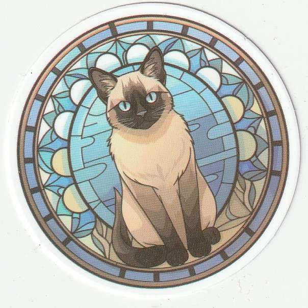 5 Cat Stickers for cat lovers, Stained/Painted glass theme