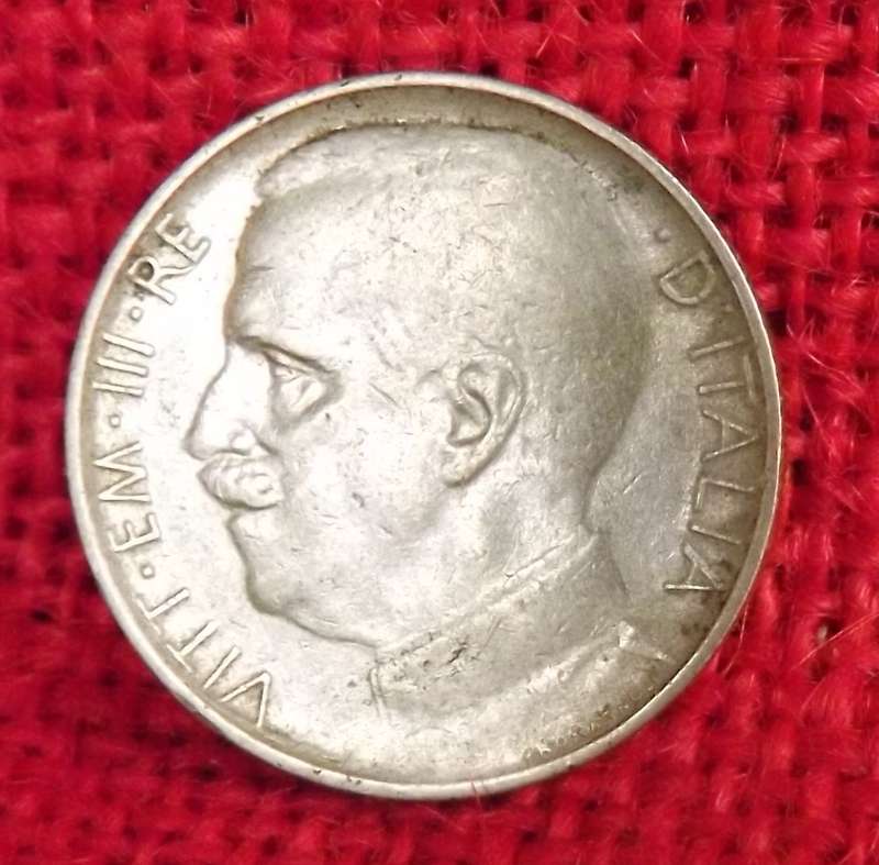 ITALY KINGDOM 1921-R 50 CENTESIMI COIN, REEDED, KEY DATE!
