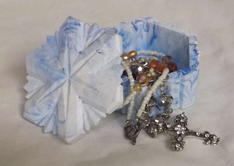 Stunning Blue and white Marbled Jesmonite Trinket tray