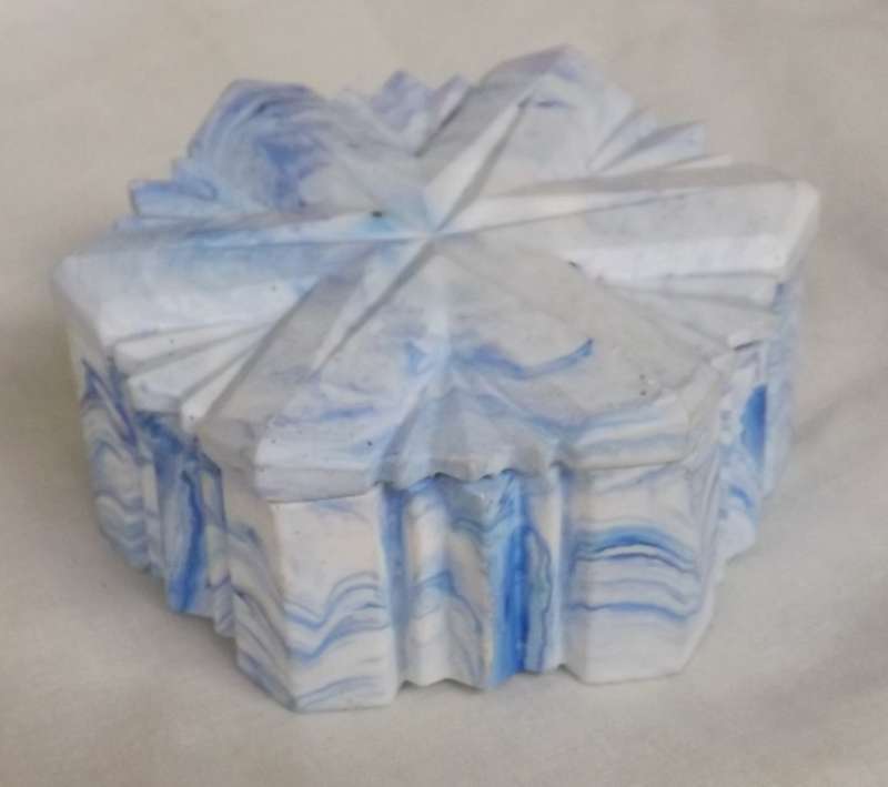 Stunning Blue and white Marbled Jesmonite Trinket tray