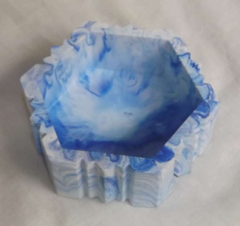 Stunning Blue and white Marbled Jesmonite Trinket tray