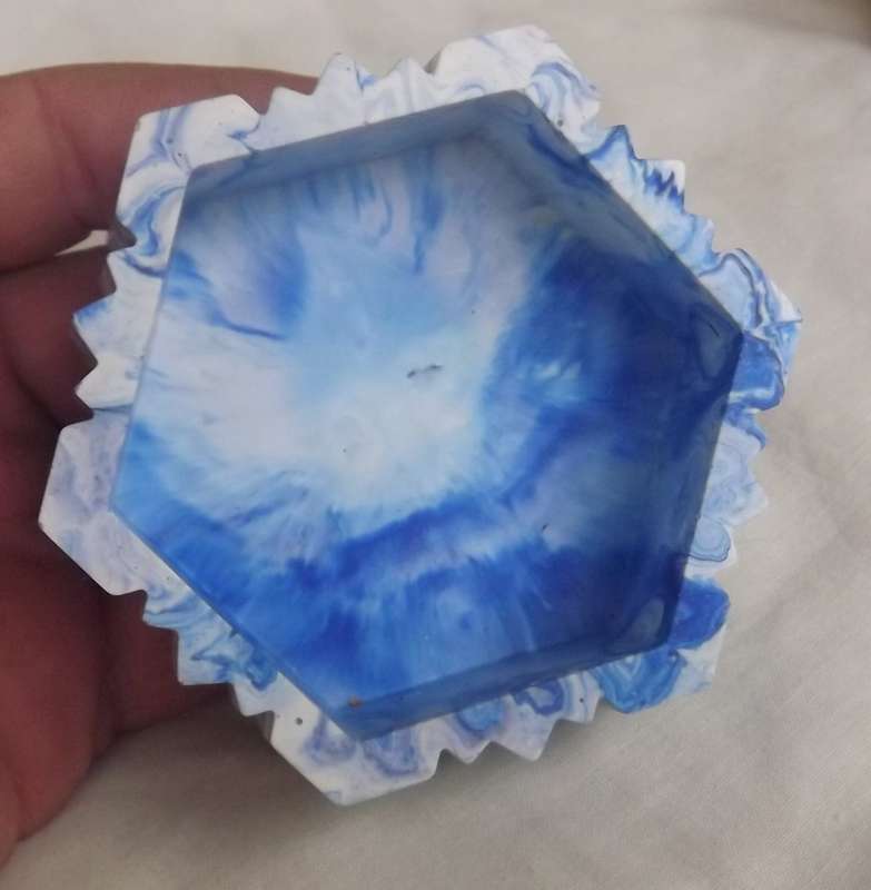 Stunning Blue and white Marbled Jesmonite Trinket tray