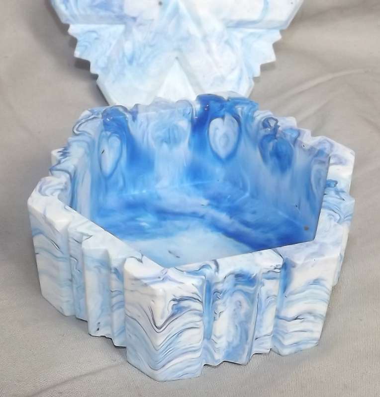 Stunning Blue and white Marbled Jesmonite Trinket tray