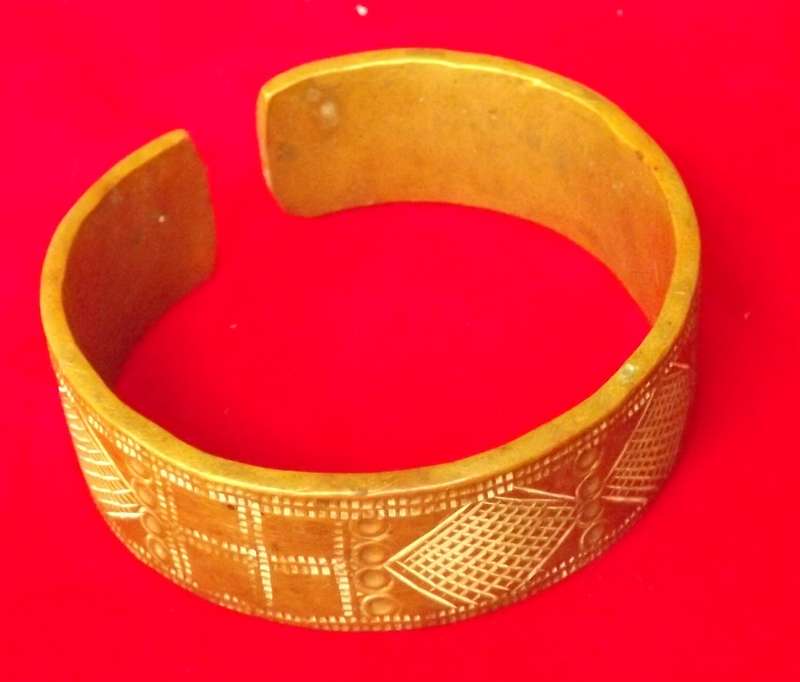Fulba Tribal Antique Brass Bracelet.   Northern Cameroon