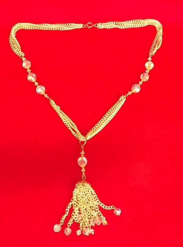 Art Deco, Necklace with cluster pendant,  Costume Jewelry, Glass bead, superb !