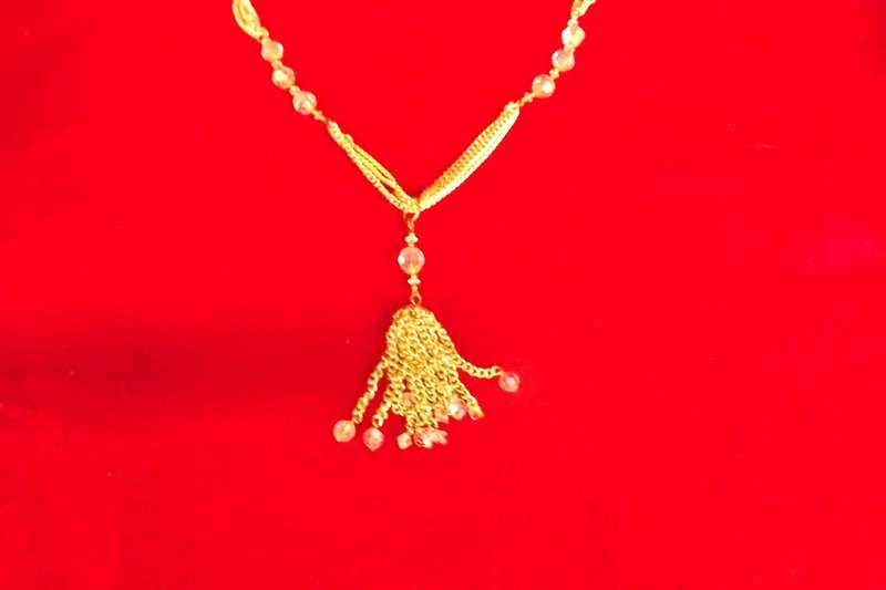Art Deco, Necklace with cluster pendant,  Costume Jewelry, Glass bead, superb !