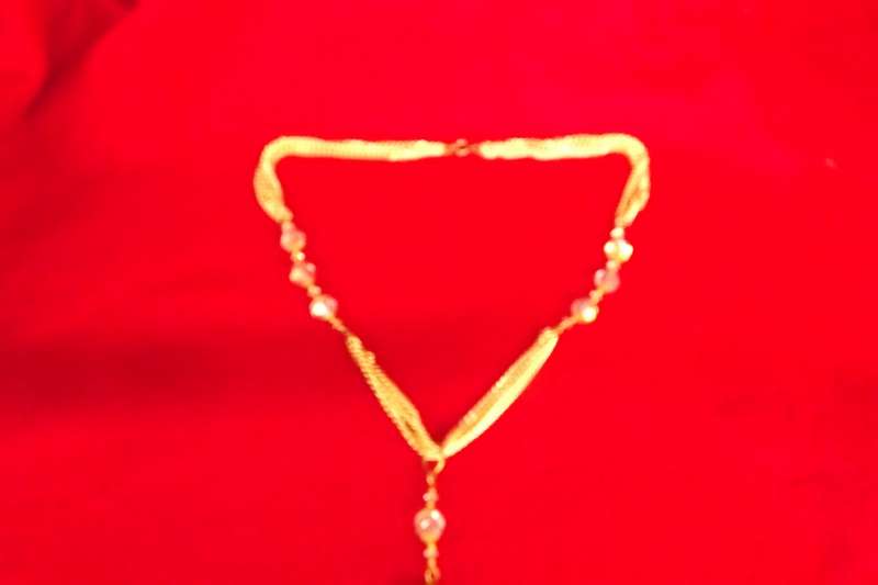 Art Deco, Necklace with cluster pendant,  Costume Jewelry, Glass bead, superb !
