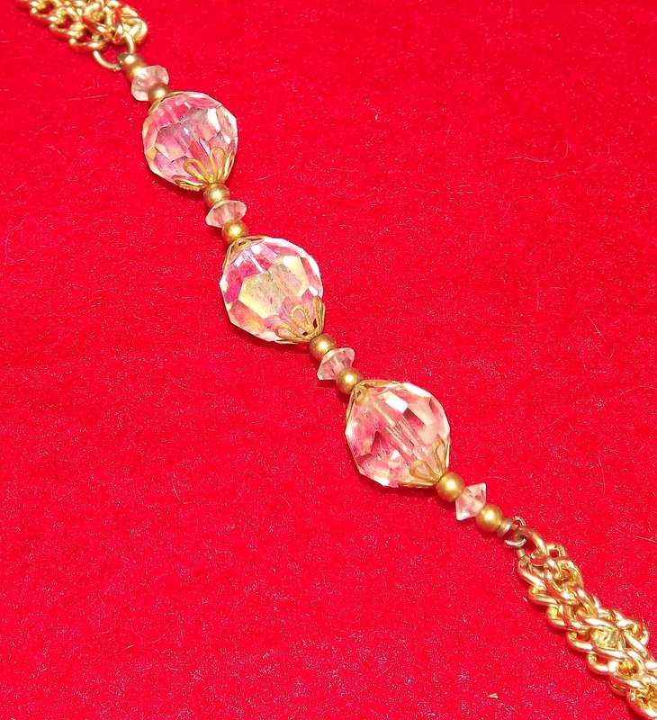 Art Deco, Necklace with cluster pendant,  Costume Jewelry, Glass bead, superb !