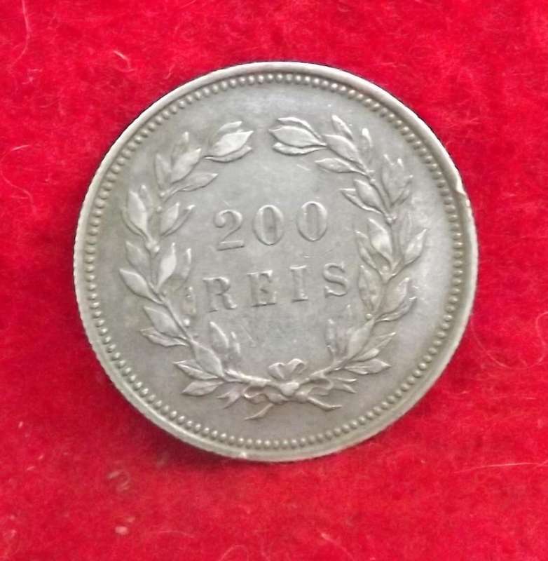 1892 Portugal Silver 200 Reis KM# 534