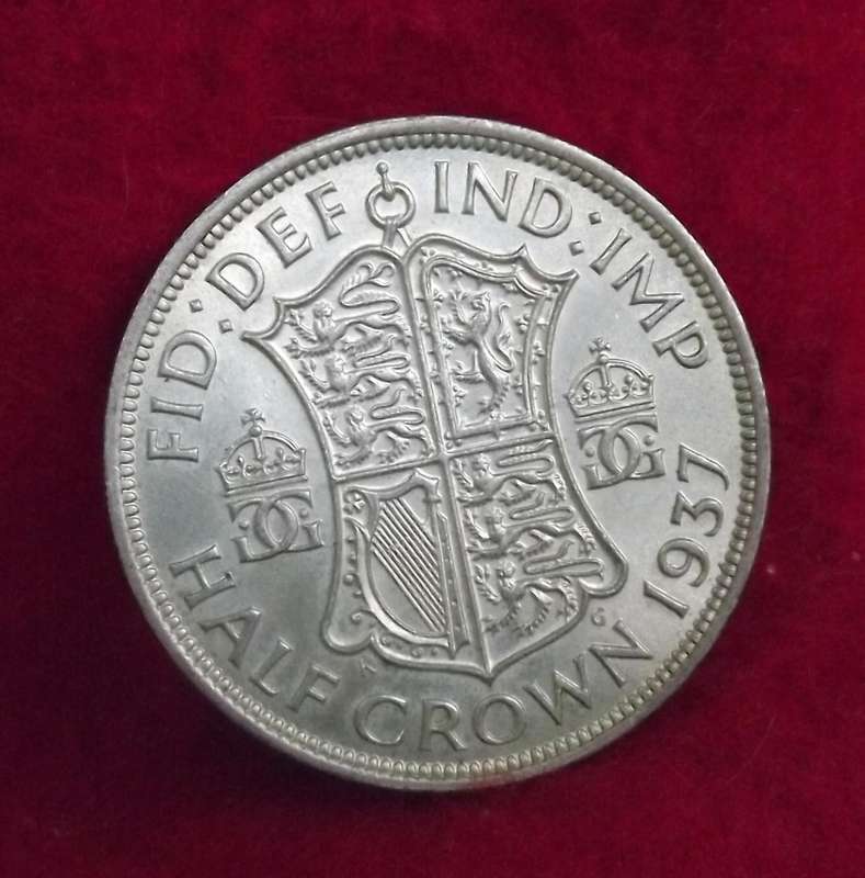 1937 King George VI Half Crown - Beautiful Crisp Uncirculated Example