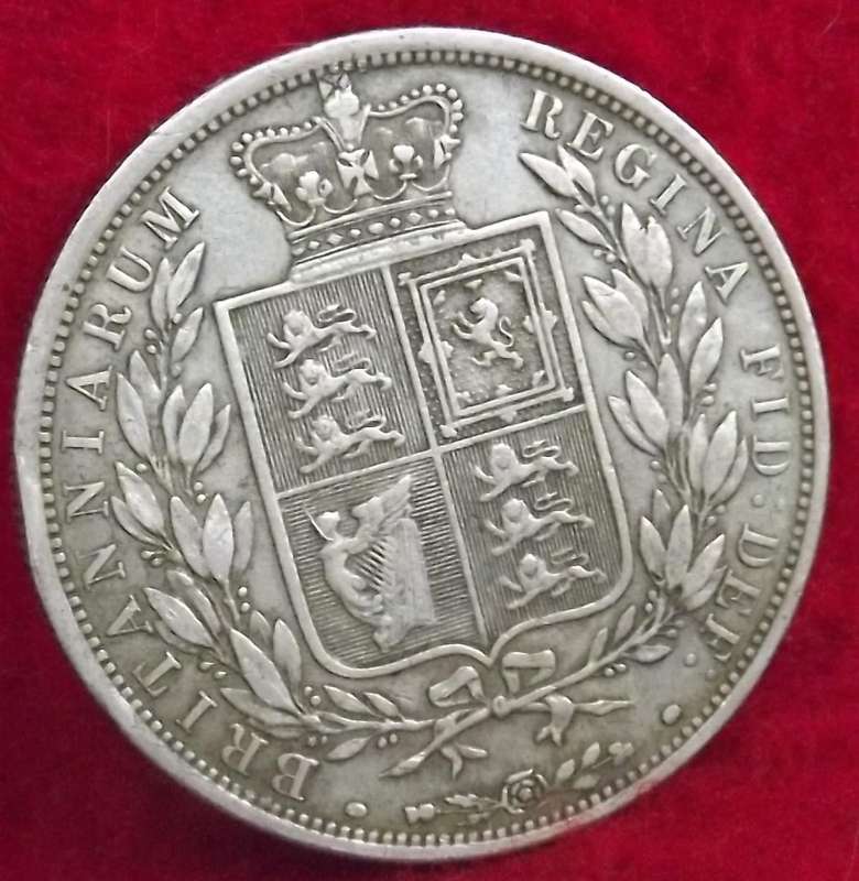 1886 QUEEN VICTORIA High Value Sterling Silver HALFCROWN - Top Grade Coin