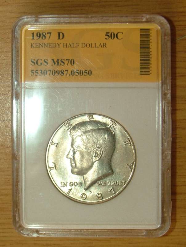 MS-70 Graded 1987 D Kennedy Half Dollar USA 50c