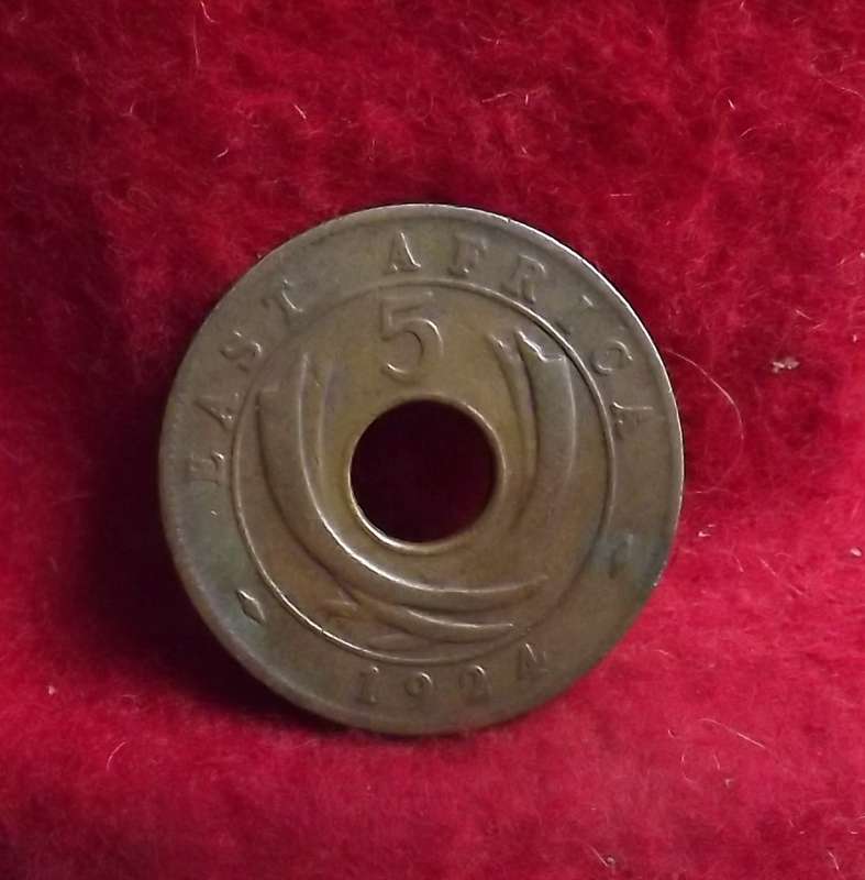 1924 5 Cents East Africa (British Kenya (1920-1963)