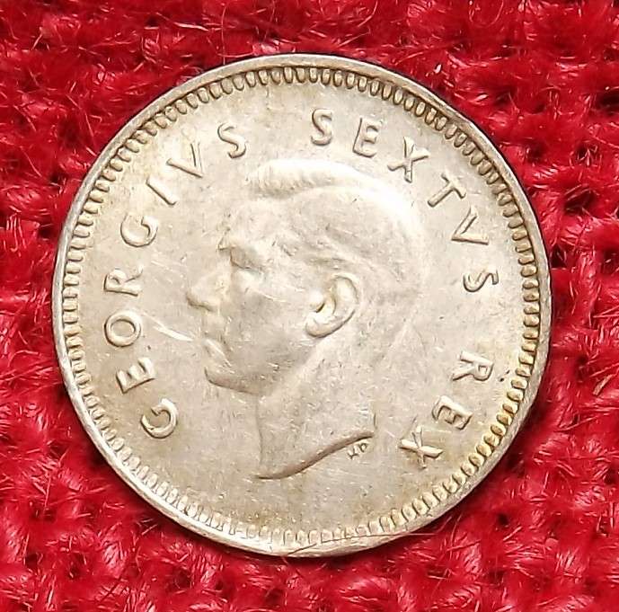 1951 3 Pence/ Tickey South Africa  High-grade