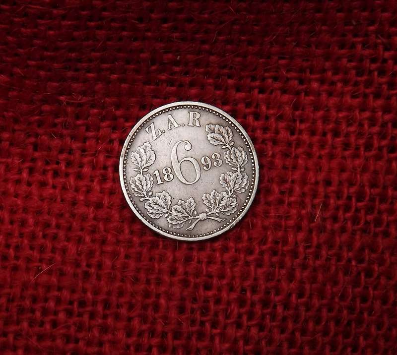 1893 Z.A.R silver sixpence, excellent condition !