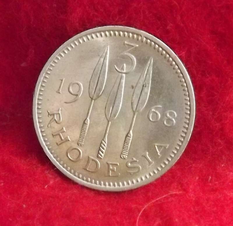 1968 3 Pence/ Tickey Rhodesia Uncirculated