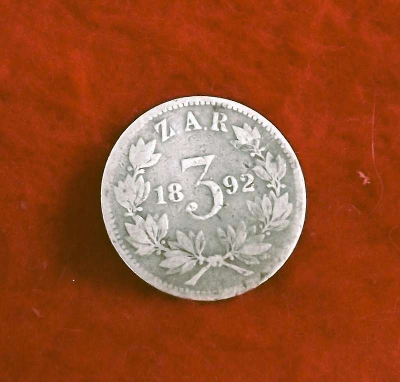 1892 ZAR Sterling Silver Three Pence