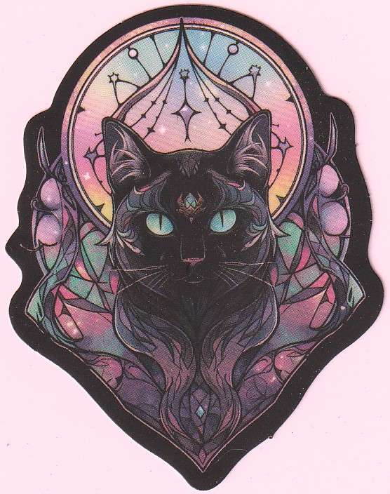 Gothic Cat Stickers for Cat Lovers, Gothic Theme (Lot 1)