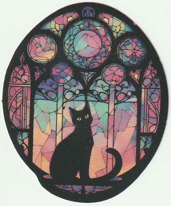 5 Gothic inspired Cat Stickers for cat lovers, Gothic theme (Lot 2)