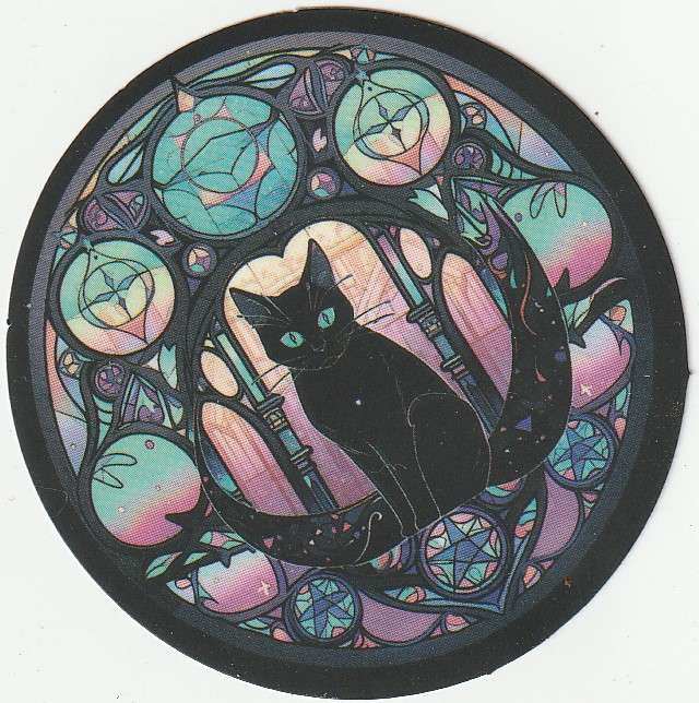 5 Gothic inspired Cat Stickers for cat lovers, Gothic theme (Lot 2)