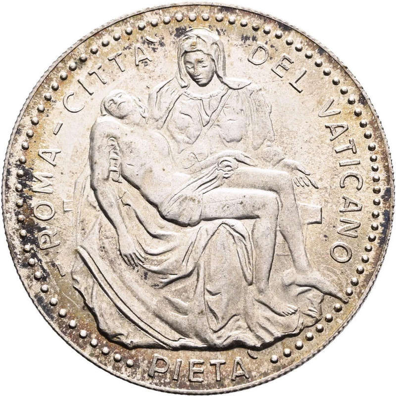 Crown size Stunning 1982 Pope JOHN PAUL II Pieta Sterling Silver