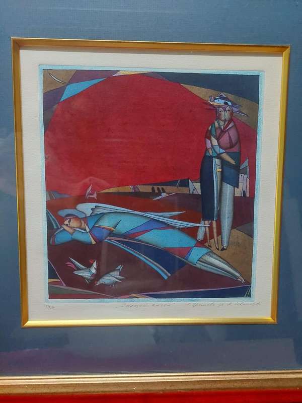* Russian * Alexander Ivanov - Sleeping Angel-Etching Signed Framed