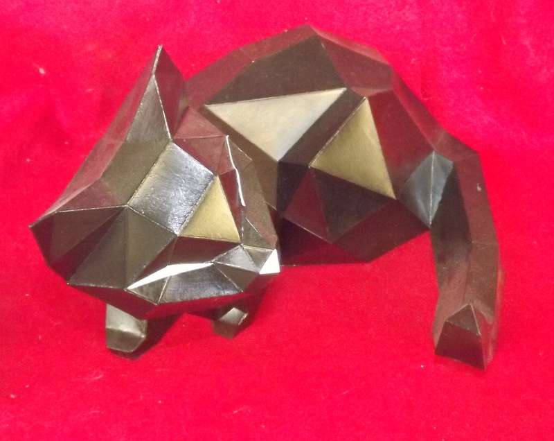 300MM YIN & YANG 3d LOW- Poly Paper craft TEMPLATE , Cats 3d Poly * Free Postage !