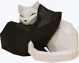300MM YIN & YANG 3d LOW- Poly Paper craft TEMPLATE , Cats 3d Poly * Free Postage !
