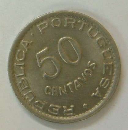 1950 Mozambique 50 Centavos AU or better  KEY DATE