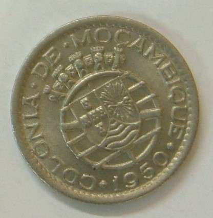 1950 Mozambique 50 Centavos AU or better  KEY DATE
