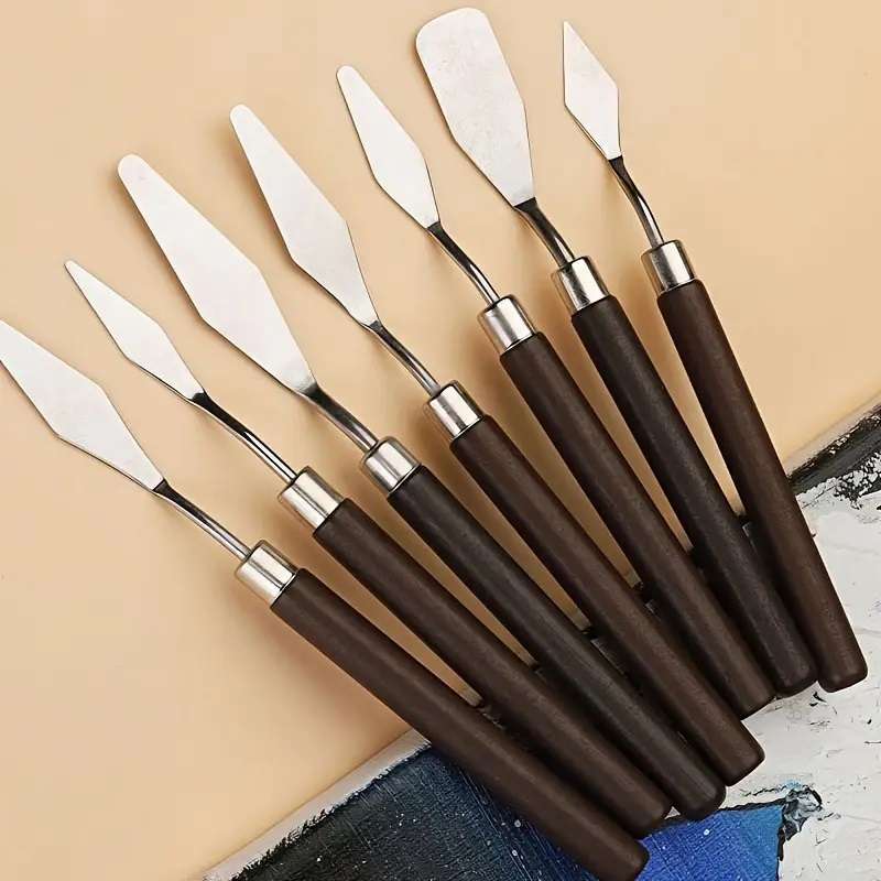 Rosewood and Stainless Steel Palette Knife Set - Art- Clay modeling