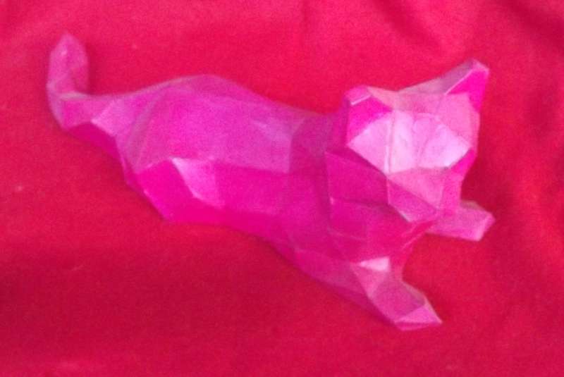 Nickey 3d Low Poly Paper-craft laying cat Template - Paper crafts , Cats 3d Poly * Free Postage !