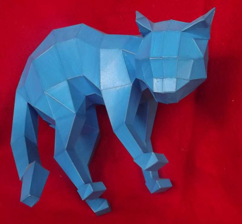 Scroodge-- 3d LOW- Poly Paper craft TEMPLATE , Cats 3d Poly * Free Postage !