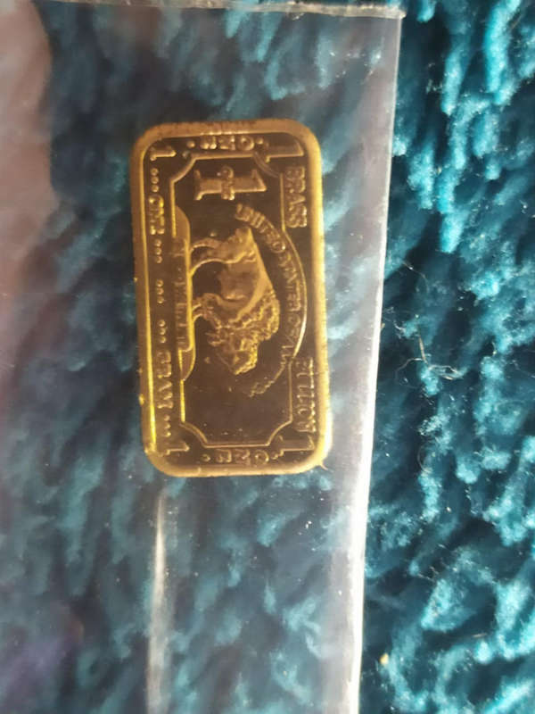 1 gram fine brass 999 and 1 x copper bullion