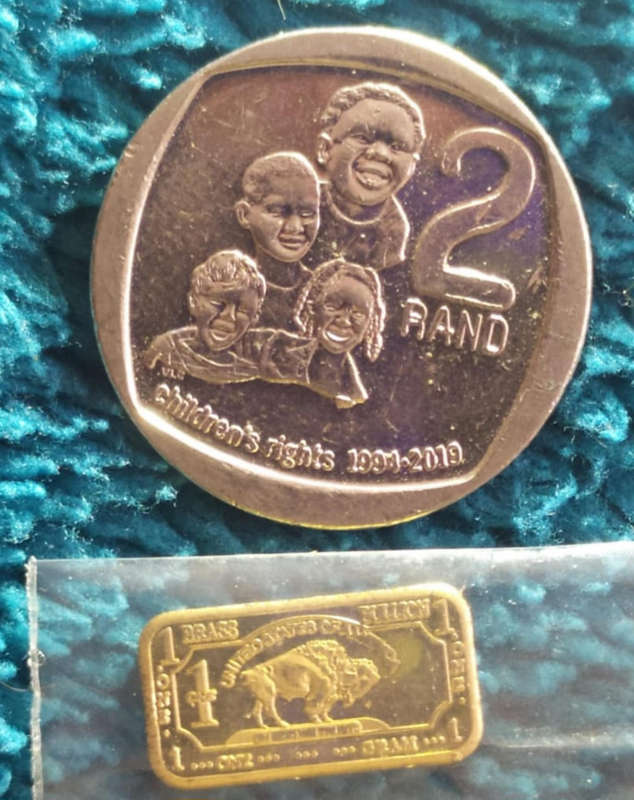1 gram fine brass 999 and 1 x copper bullion