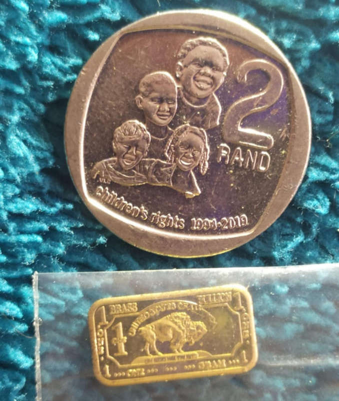1 gram fine brass 999 and 1 x copper bullion