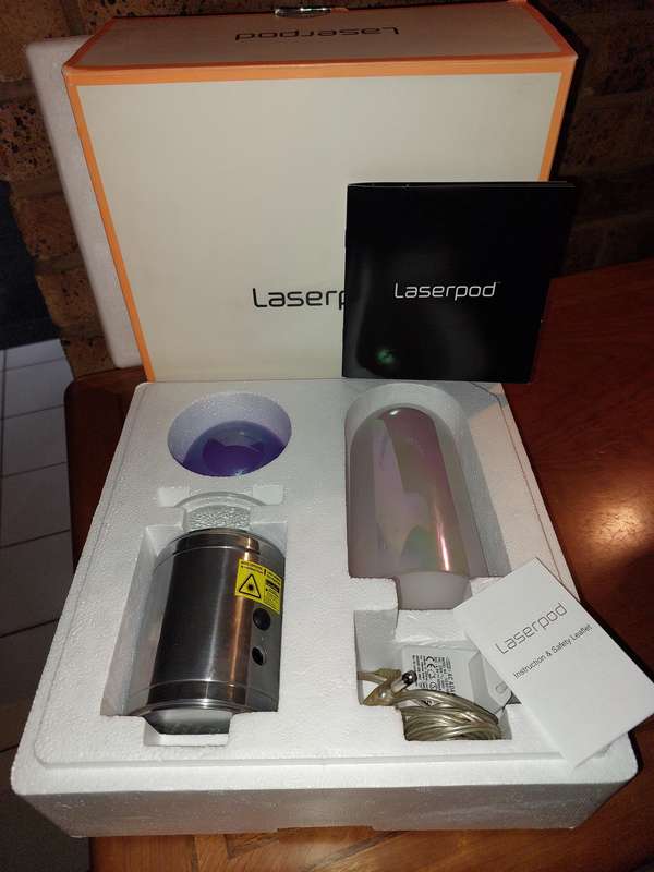 "LaserPod" laser table lamp / projector