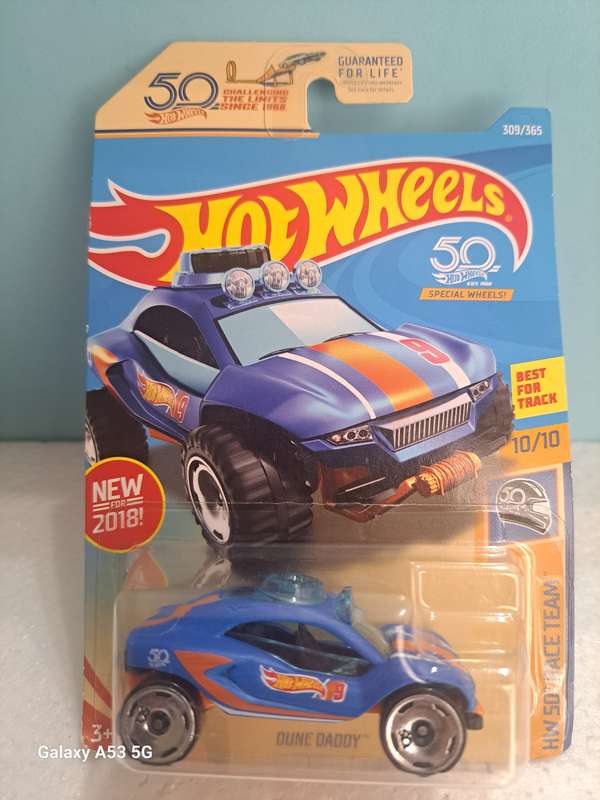 Hotwheels Dune Daddy - HW 50th Race Team - Long Card - 2018 Release