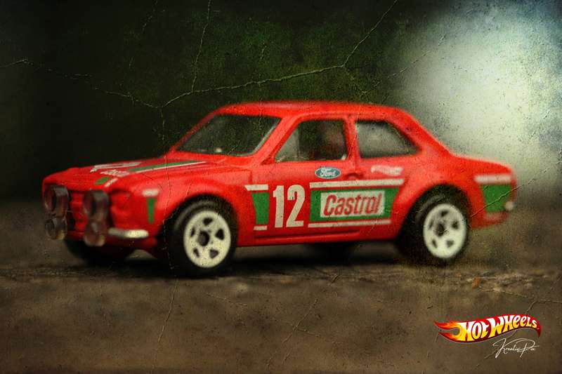 Hotwheels Ford Escort Rally - Full Colour A4 Photo Print (distressed look) - UNFRAMED