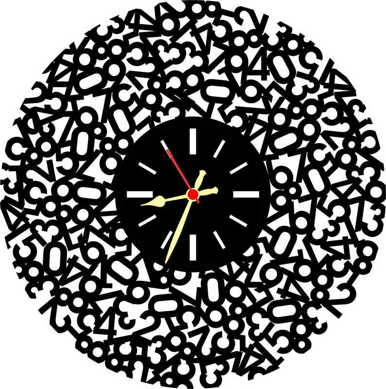Numbers - Open Vinyl LP Wall Clock
