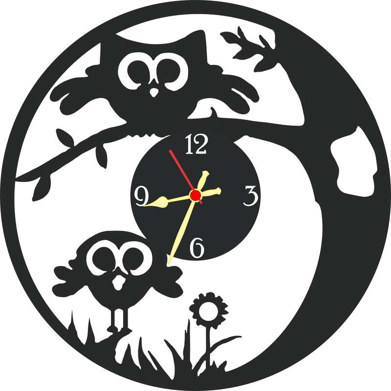 Owls Vinyl LP Wall Clock