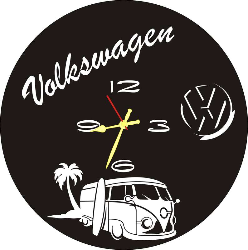 VW Kombi Vinyl LP Wall Clock