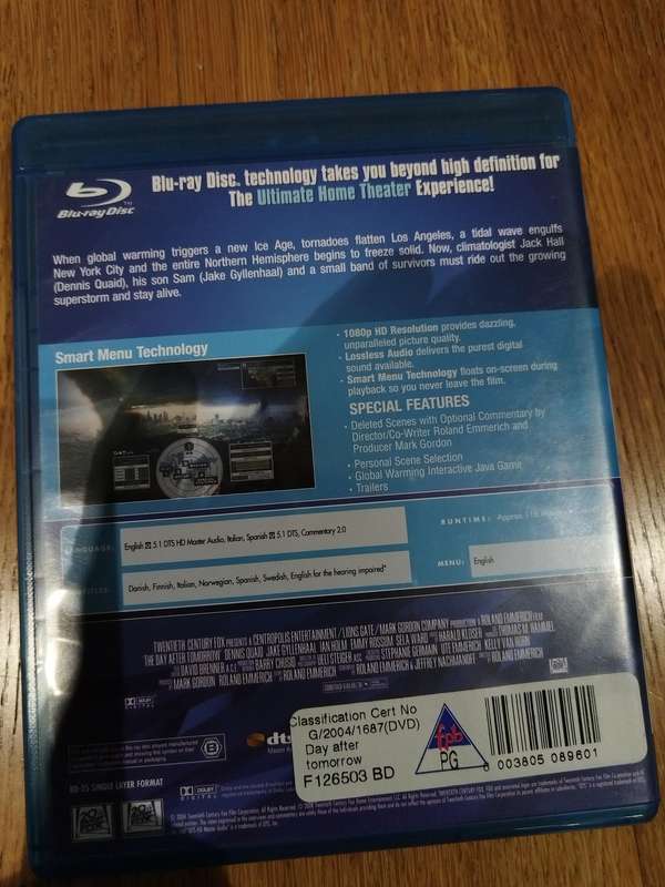 The day after tomorrow (Blu-ray)