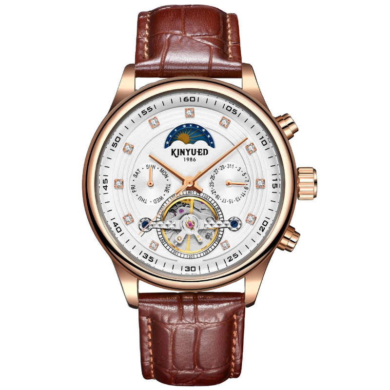Genuine Leather Handwinding Automatic Mechanical Movement Watch