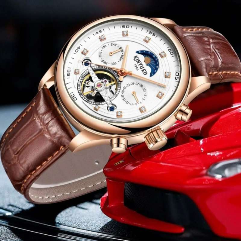 Genuine Leather Handwinding Automatic Mechanical Movement Watch