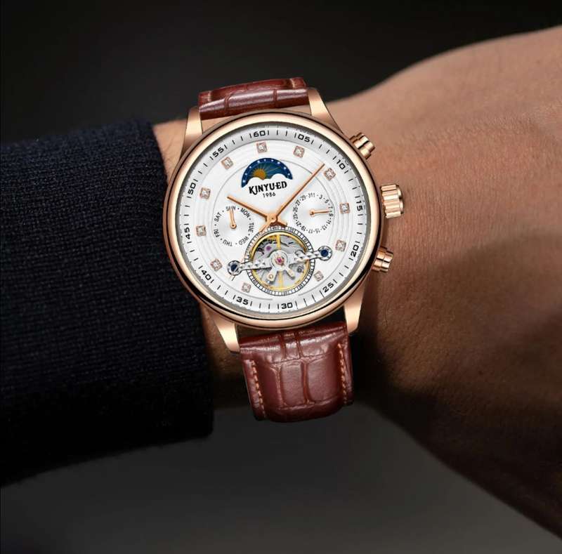 Genuine Leather Handwinding Automatic Mechanical Movement Watch
