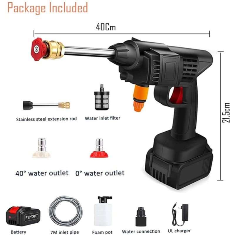Rechargeable cordless battery operated pressure washer